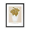 Plakat w ramie 50x70 - Rytmy Nowych Wizji - abstrakcyjne liście, tropikalne w wazonie - rama czarna