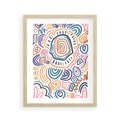 Plakat w ramie 40x50 - Strukturalne Odbicia Boho - kolorowe etniczne wzory, tęczowe żywe kolory - rama drewno
