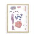 Plakat w ramie 50x70 - Boho Widokowe Impresje - abstrakcyjny palakt, akwarelowe plamy - rama drewno