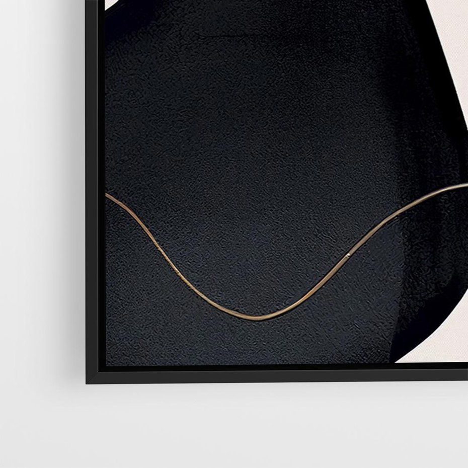 Obraz w ramie 100x70 - Wibracje uczuć i emocji - nieregularne plamy, czarny - rama czarna