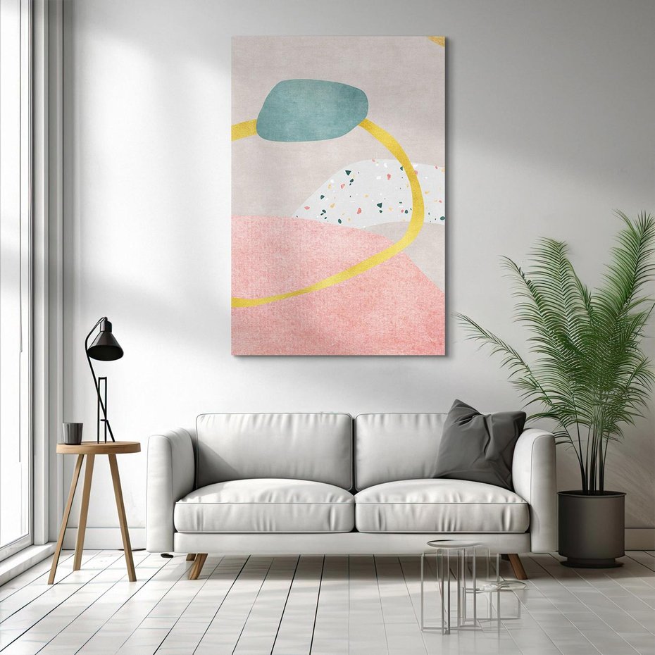 Obraz na płótnie 80x120 - Ekspresja w ruchu pędzla - abstrakcja, połączenie kształtów