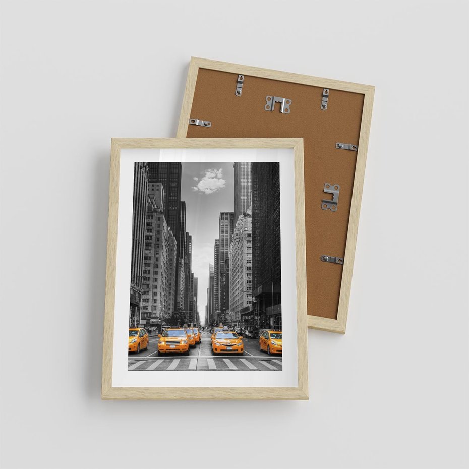 Plakat w ramie 30x40 - Wibracje Nowego Jorku - miasto, Nowy Jork - rama drewno