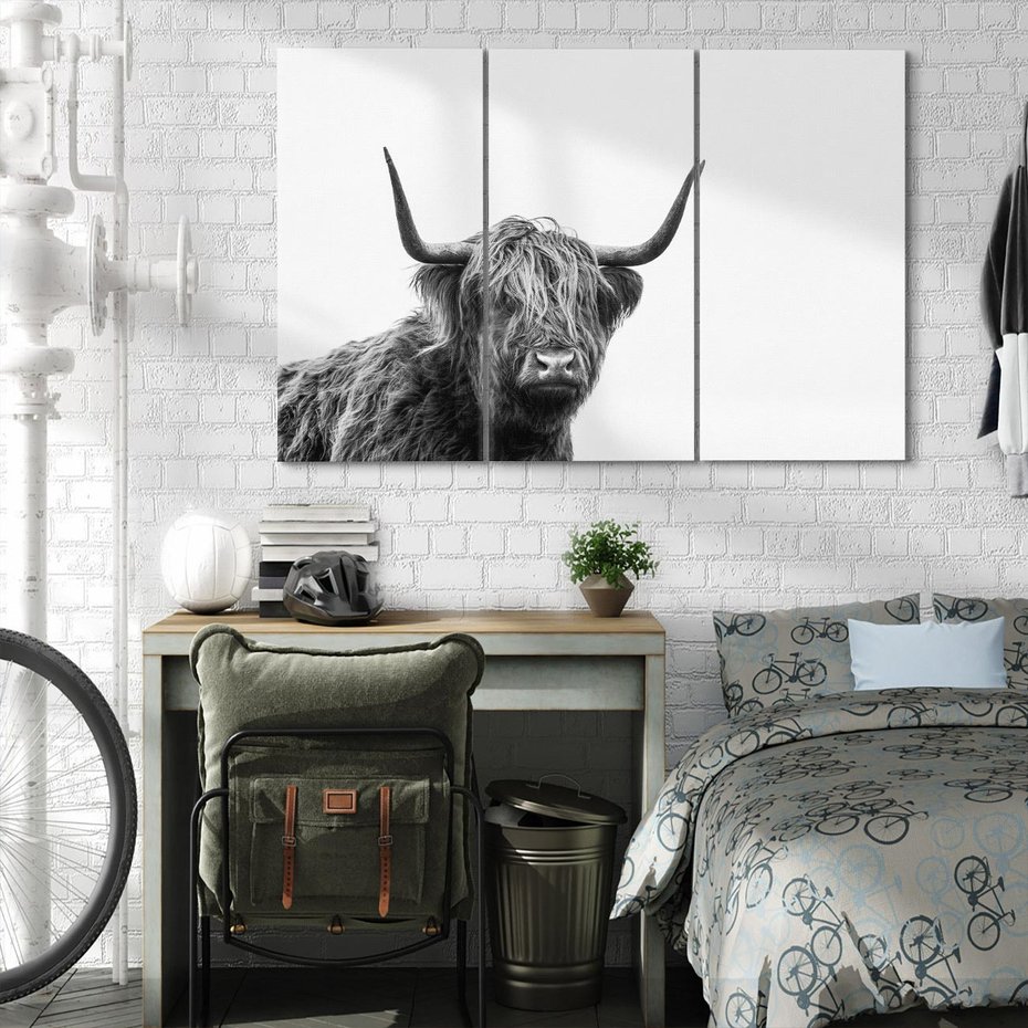 Obraz na płótnie 120x80 - Moc i Spokój - amerykańskie bydło, byk