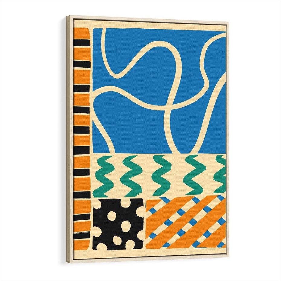 Obraz w ramie 80x120 - Etno Boho - etno ornamenty, boho klimat - rama drewno