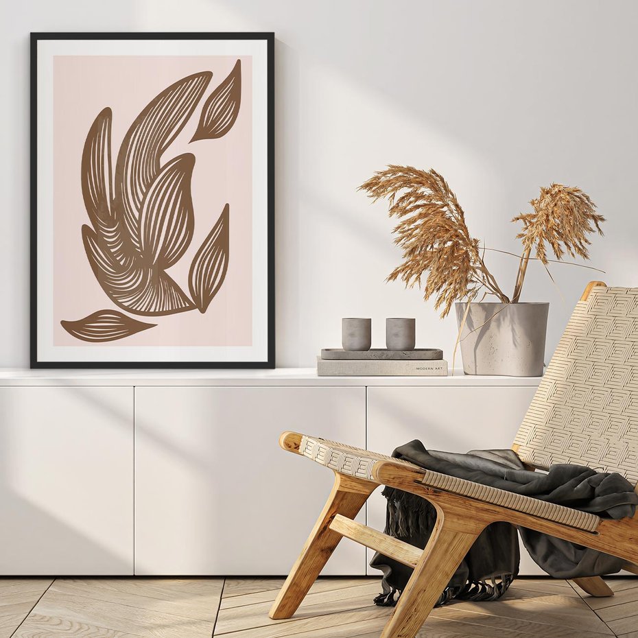 Plakat w ramie 40x50 - Nowoczesne Harmonie - skandynawski styl, plakat - rama czarna