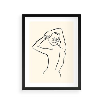 Plakat w ramie 30x40 - Tajemniczy Rytm - kobieta, posąg - rama czarna