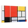 Obraz na płótnie 120x80 - "Composition with Red, Yellow, Blue, and Black" (1921), Piet Mondrian - Reprodukcja - reprodukcja, obraz na płótnie
