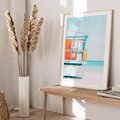 Plakat w ramie 40x50 - Letnia Idylla - plaża, domek na plaży - rama drewno