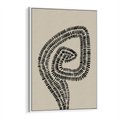 Obraz w ramie 70x100 - Nowoczesne Spektrum Wyobraźni - boho plakat, czarne kropki kreski - rama biała