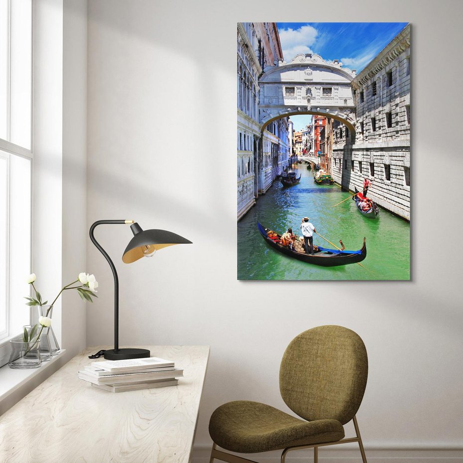 Obraz na płótnie 50x70 - Romantyczna gondola w Wenecji - Wenecja, gondola