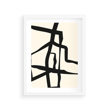 Plakat w ramie 30x40 - Impresje Wymiaru - linie, abstrakcja - rama biała