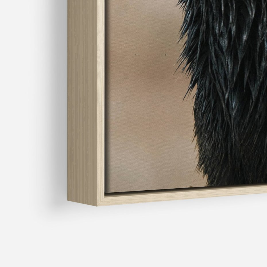 Obraz w ramie 80x120 - Spokojny jeleń - jeleń, las - rama drewno