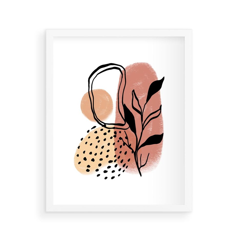 Plakat w ramie 40x50 - Migotliwe Harmonie - abstrakcja, sztuka nowoczesna - rama biała