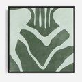 Obraz w ramie 50x50 - Zieleń Odpoczynku - zielony plakat, nieregularne splątane linie - rama czarna