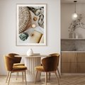 Plakat w ramie 30x40 - Przytulna Kompozycja Lifestyle - kompozycja lifestyle, wiklina - rama drewno