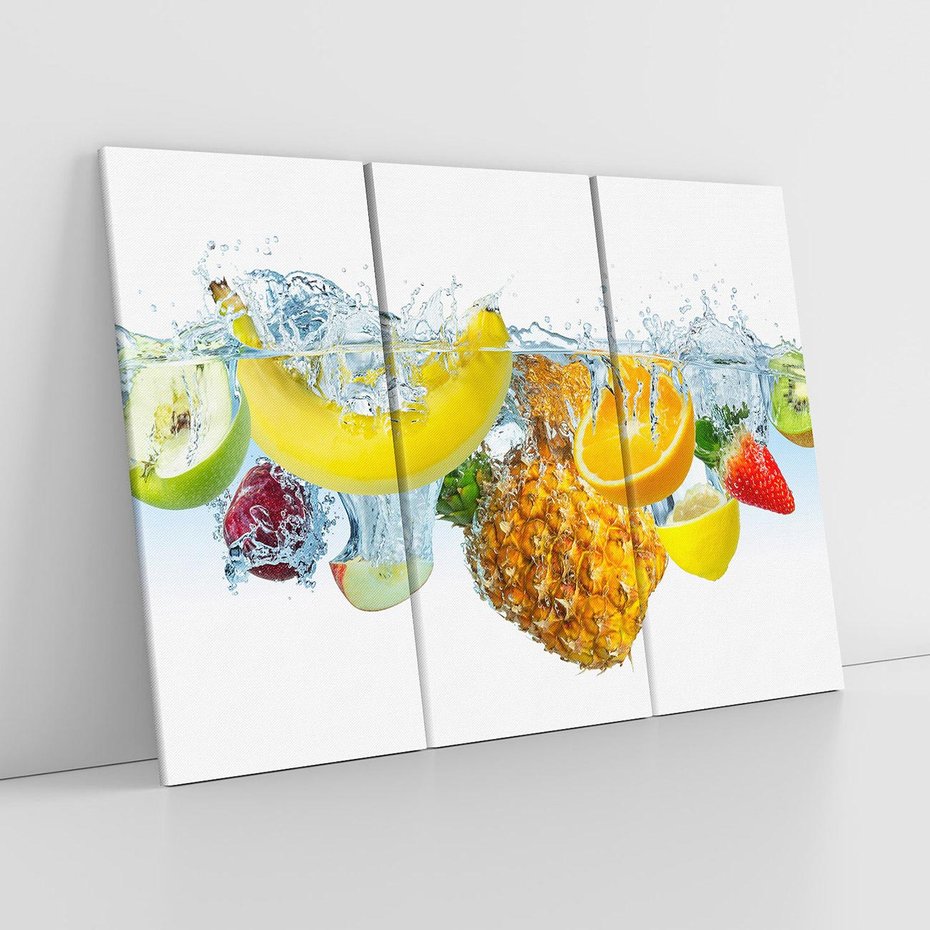Obraz na płótnie 120x80 - Owoce w tropikalnym klimacie - owoce, woda