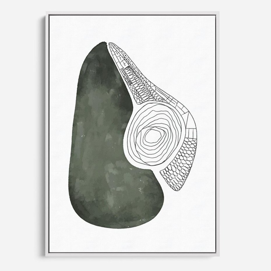 Obraz w ramie 70x100 - Owocowe Boho Inspiracje - minimalistyczny plakat, gruszka - rama biała