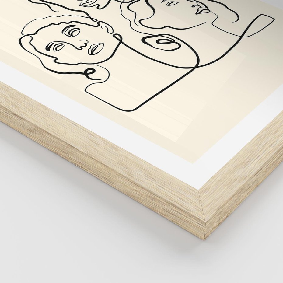 Plakat w ramie 30x40 - Trzy Kobiety - 3 kobiety, antyczny posag - rama drewno