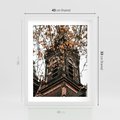 Plakat w ramie 40x50 - Jesienna Wieża w Liściach - architektura, wieża - rama biała