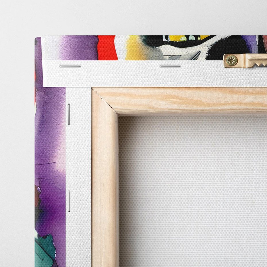 Obraz na płótnie 30x30 - Koci Przyjaciel - abstrakcyjny obraz, akwarela