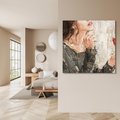 Obraz na płótnie 60x60 - Esencja - kobieta wino obraz impresonizm olej na płótnie