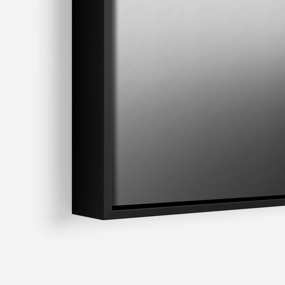 Obraz w ramie 100x70 - Mglista Perspektywa - czarno biała fotografia, drewniany pomost na jeziorze - rama czarna