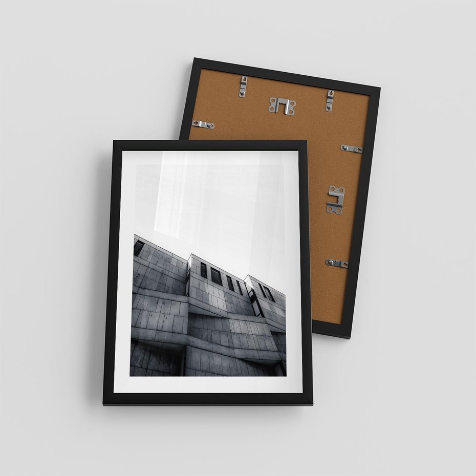 Plakat w ramie 30x40 - Surowa Elegancja Architektury - architektura, surowe formy - rama czarna