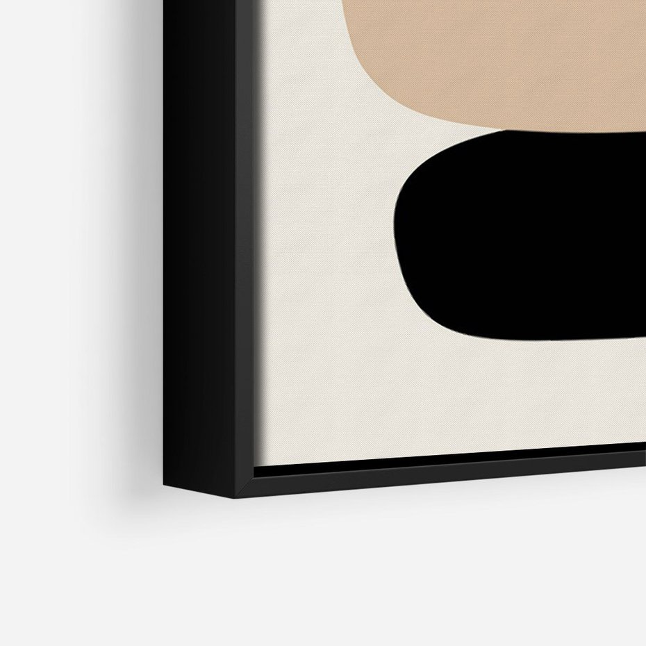 Obraz w ramie 70x100 - Zgeometryzowane Kształty - modernistyczny plakat, obłe kształty - rama czarna