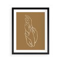 Plakat w ramie 40x50 - Splecione Dłonie - szkic, minimalizm - rama czarna