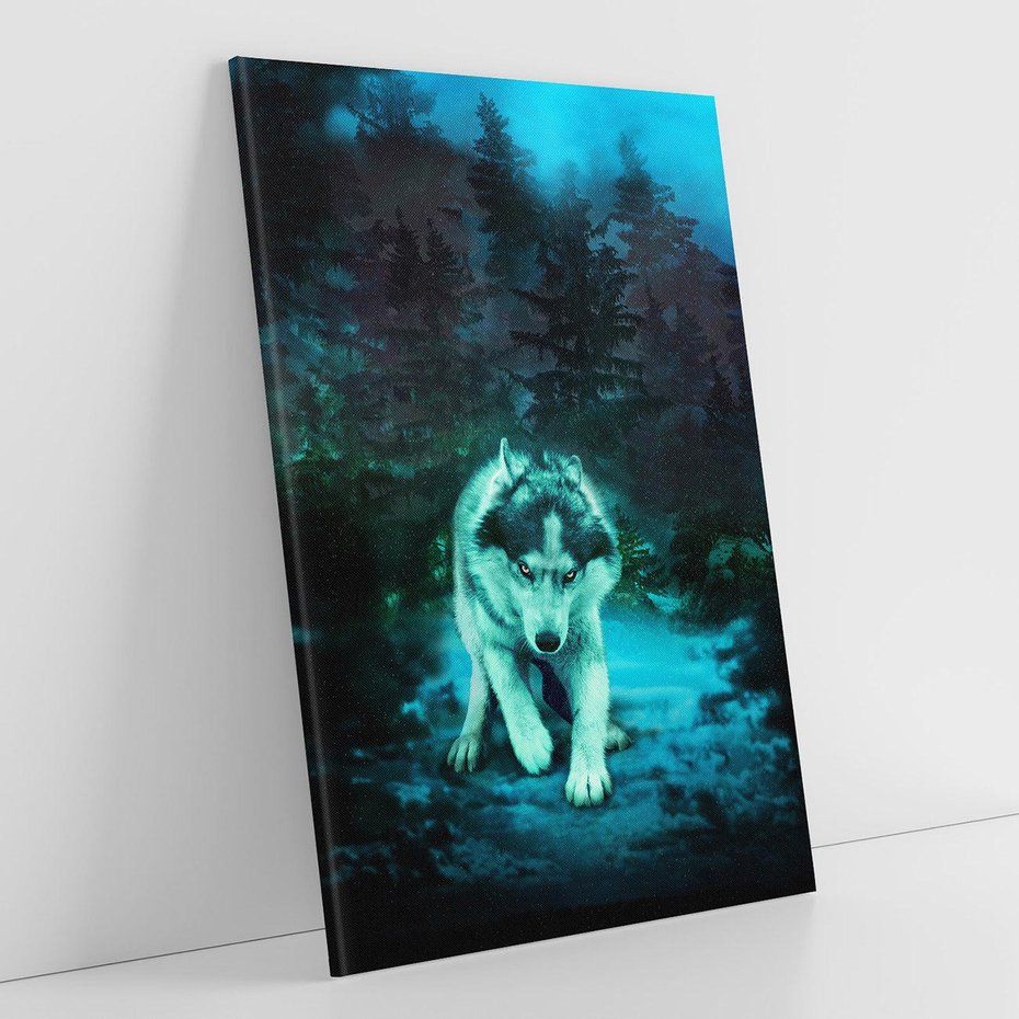 Obraz na płótnie 80x120 - Siła i wdzięk natury - wilk, husky