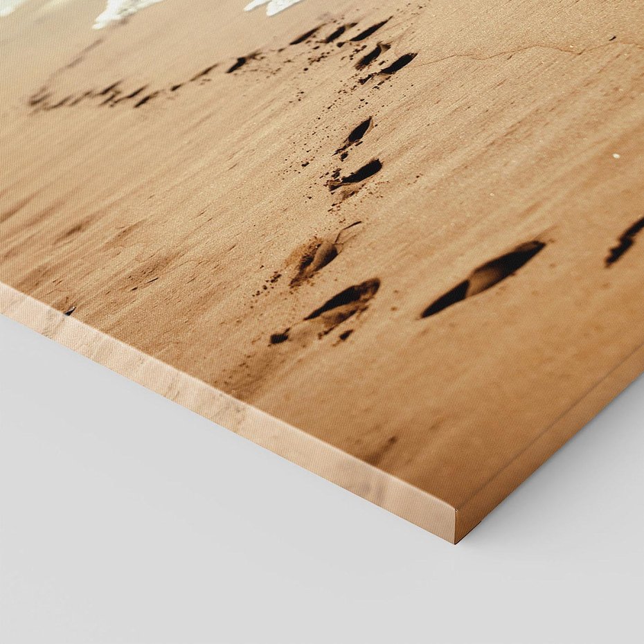 Obraz na płótnie 70x100 - Ślady stóp na plaży - plaża, ślady