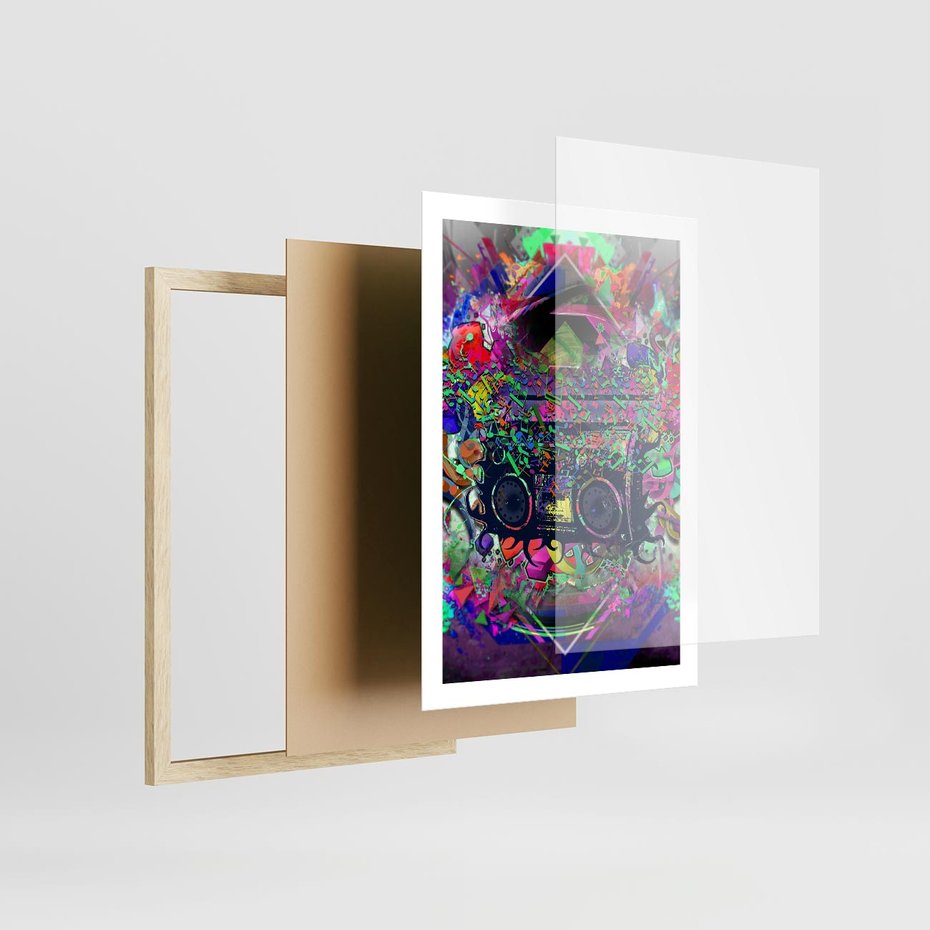 Plakat w ramie 50x70 - Harmonia Muzyki - grafika, muzyka - rama drewno