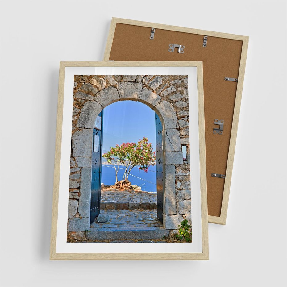 Plakat w ramie 50x70 - Perspektywa nad morzem - perspektywa, morze - rama drewno