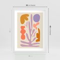 Plakat w ramie 30x40 - Przenikająca Harmonia - abstrakcyjny obraz, pastelowe kolory - rama biała