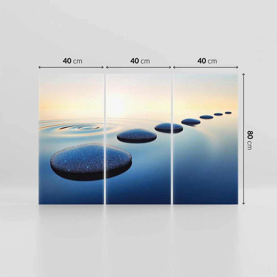 Obraz na płótnie 120x80 - Spokój kamieni w SPA - kamienie, woda