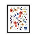 Plakat w ramie 40x50 - Kwiatowe radości na łące - kwiaty, łączka - rama czarna