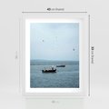 Plakat w ramie 40x50 - Rybacki Urok - morze, kutry rybackie - rama biała