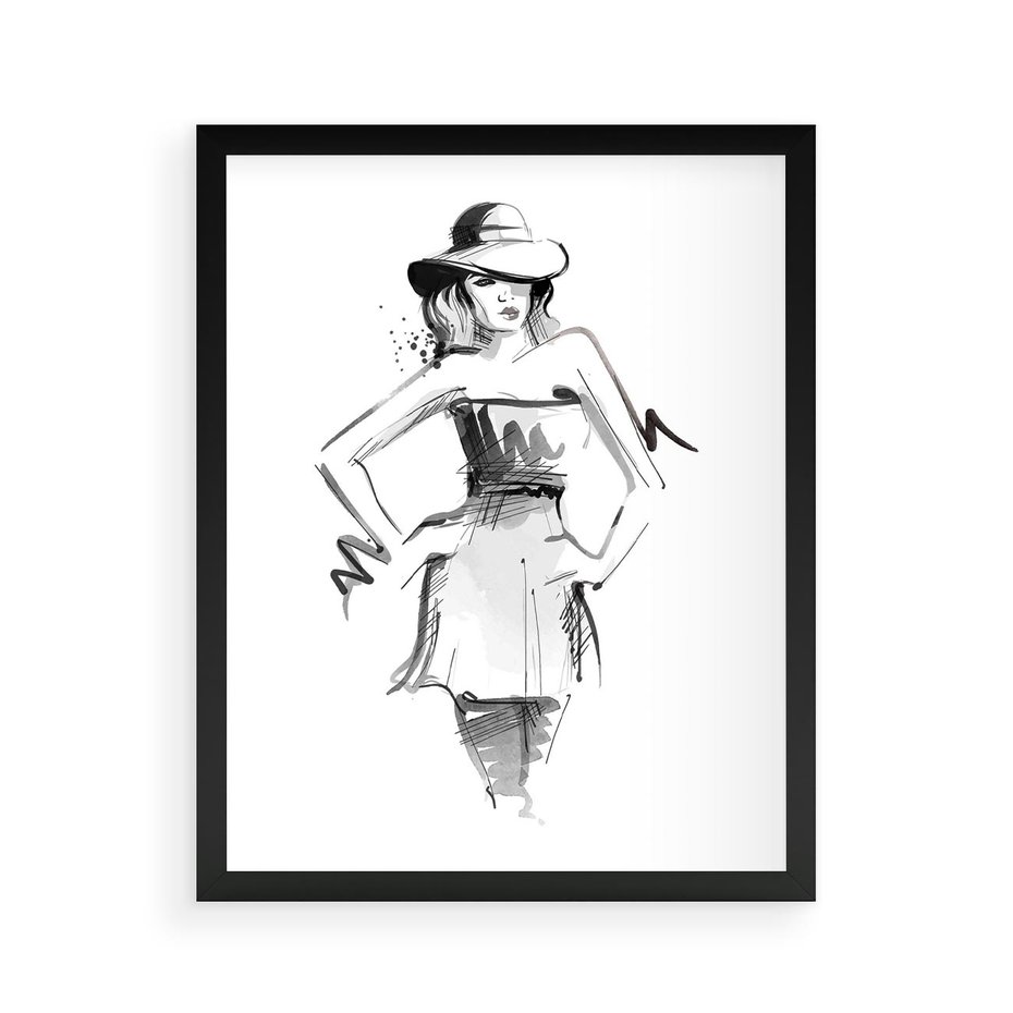 Plakat w ramie 40x50 - Piękno mody i urody - beauty, fashion - rama czarna
