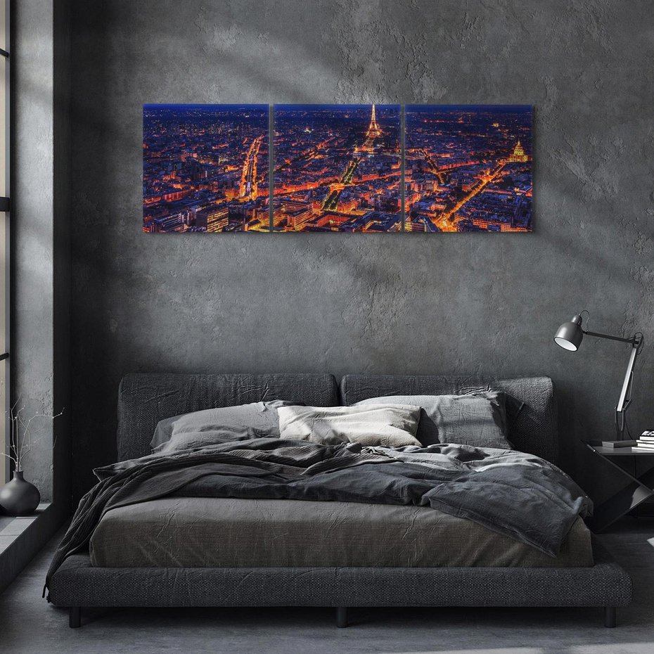 Obraz na płótnie 120x40 - Nocne impresje Paryża - Paryż, noc