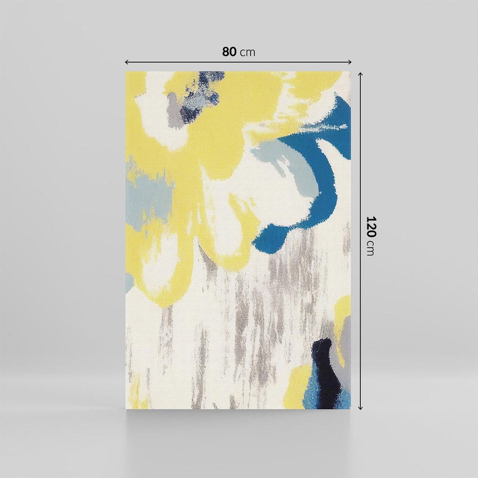 Obraz na płótnie 80x120 - Kwiatowe Impresje - malowane duże kwiaty, kolory żółty