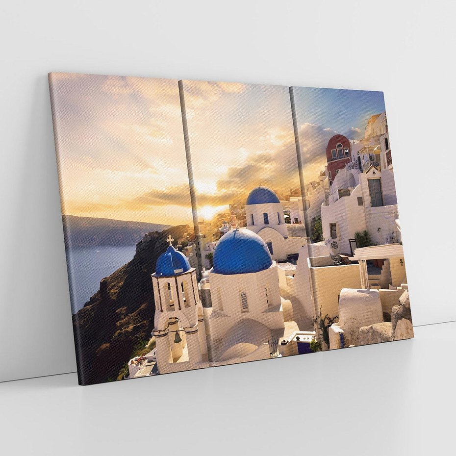 Obraz na płótnie 120x80 - Błękitna oaza w Grecji - Santorini, Grecja