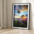 Plakat bez ramy 30x40 - Lawendowe Marzenia - lawenda, balony
