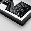 Plakat w ramie 40x50 - Geometryczna Asymetria - architektura, czarno białe zdjęcie - rama czarna