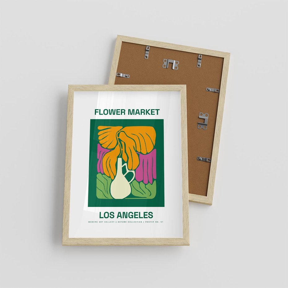 Plakat w ramie 30x40 - Przenikające Kontury - minimalizm, plakat - rama drewno