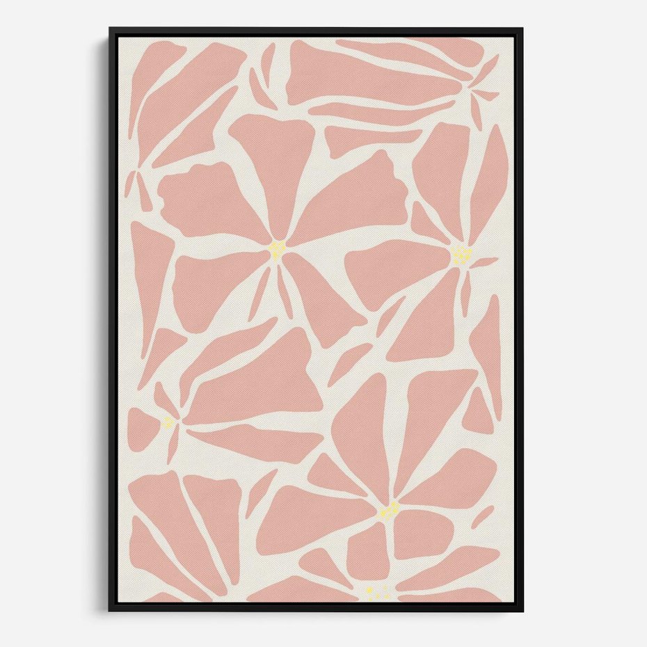 Obraz w ramie 70x100 - Akwarelowe Promienie - abstrakcyjne boho kwiaty, kompozycja - rama czarna