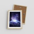 Plakat w ramie 30x40 - Podróż w kosmiczną przestrzeń - kosmos, ziemia - rama drewno