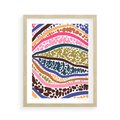 Plakat w ramie 40x50 - Wibracje Plam - kolorowe wzory, tęczowe żywe kolory - rama drewno