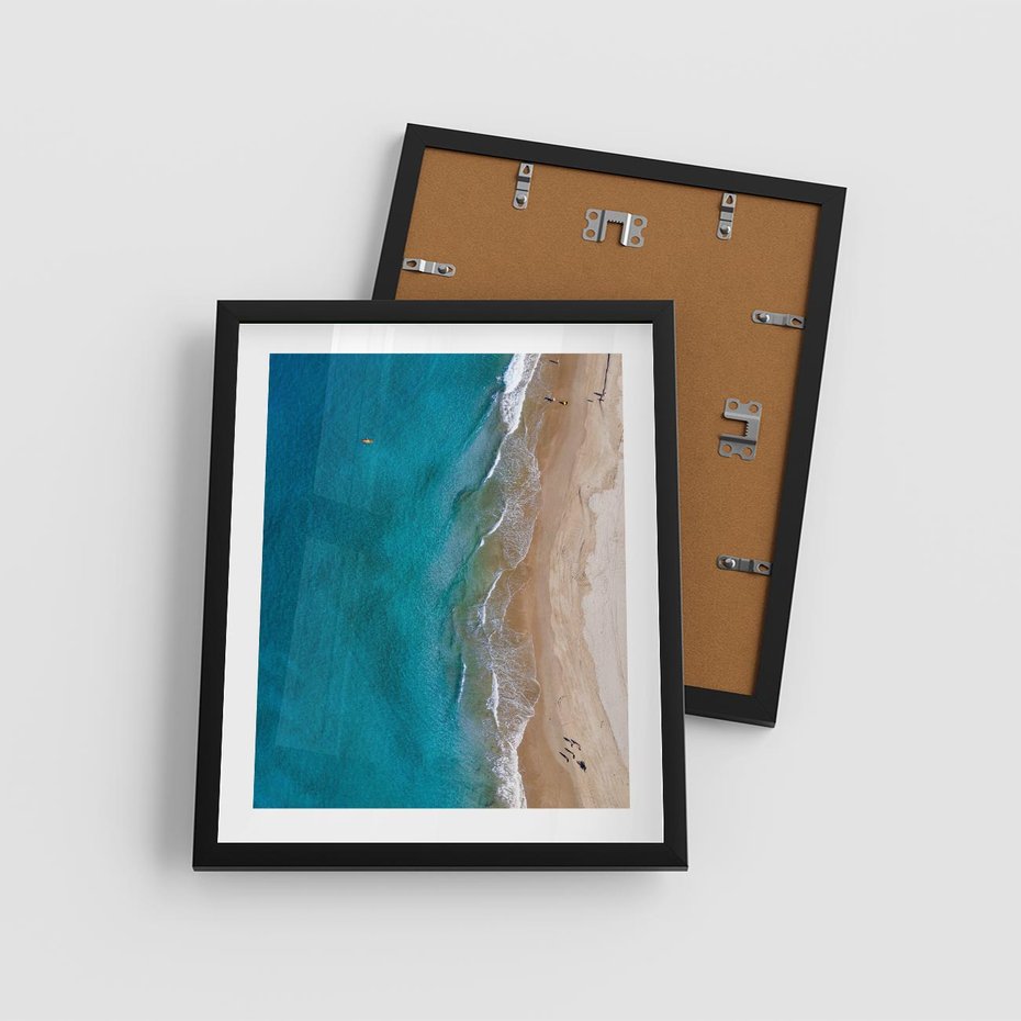 Plakat w ramie 40x50 - Spokój nad morzem - morze, plaża - rama czarna