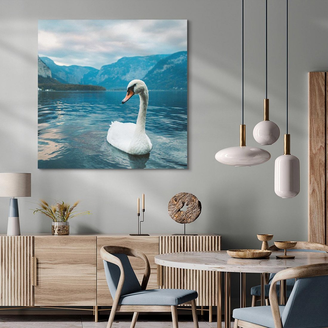 Obraz na płótnie 60x60 - Łabędzi Śpiew - fotografia, plakat