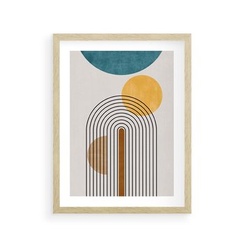 Plakat w ramie 50x70 - Wewnętrzne Labirynty Form - styl mid century, nowoczesna sztuka - rama drewno